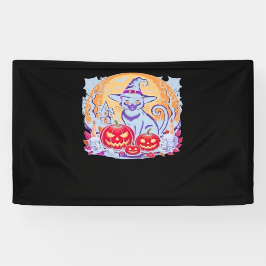 Halloween Niedlich Ghost Pumpkin Cat Classic T - S Banner (Horizontal)