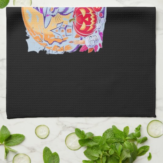 Halloween Niedlich Ghost Pumpkin Cat Classic T - S Geschirrtuch (Gefaltet)