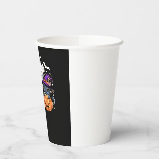 Halloween Niedlich Ghost Pumpkin Cat Classic T - S Pappbecher (Links)