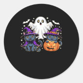 Halloween Niedlich Ghost Pumpkin Cat Classic T - S Runder Aufkleber (Vorderseite)