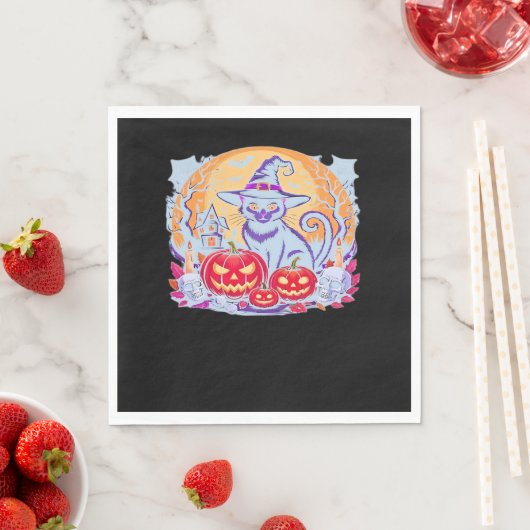 Halloween Niedlich Ghost Pumpkin Cat Classic T - S Serviette (Beispiel)