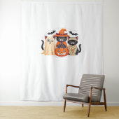 Halloween Niedlich Ghost Pumpkin Cat Classic T - S Wandteppich (Beispiel)