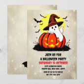 Halloween Niedlich Ghost Pumpkin-Party Einladung (Vorne/Hinten)