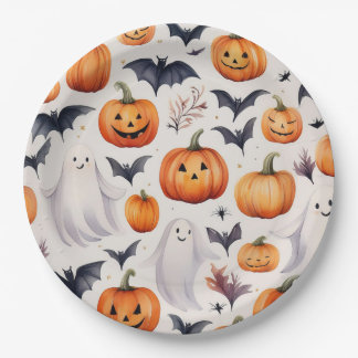 Halloween Niedlich Ghost Pumpkin Party Plate Pappteller