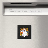Halloween Niedlich Ghost Vintager Blumenstrauß ode Magnet (In Situ (Geschirrspüler))