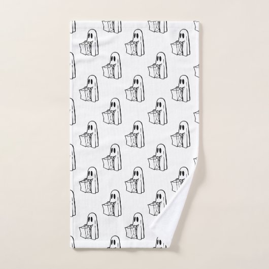 Halloween, Niedlich Ghost White, Trick oder Treat, Badhandtuch Set (Handtuch)