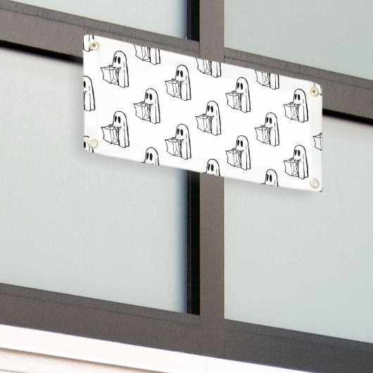 Halloween, Niedlich Ghost White, Trick oder Treat, Banner (Äußeres Gebäude)