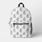 Halloween, Niedlich Ghost White, Trick oder Treat, Bedruckter Rucksack (Vorderseite)