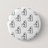 Halloween, Niedlich Ghost White, Trick oder Treat, Button (Vorderseite)