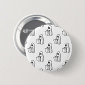 Halloween, Niedlich Ghost White, Trick oder Treat, Button (Vorne & Hinten)