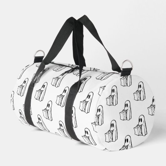 Halloween, Niedlich Ghost White, Trick oder Treat, Duffle Bag (Linke Seite)