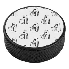 Halloween, Niedlich Ghost White, Trick oder Treat, Eishockey Puck