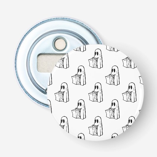 Halloween, Niedlich Ghost White, Trick oder Treat, Flaschenöffner (Vorderseite)