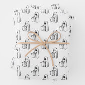 Halloween, Niedlich Ghost White, Trick oder Treat, Geschenkpapier Set (Beispiel)