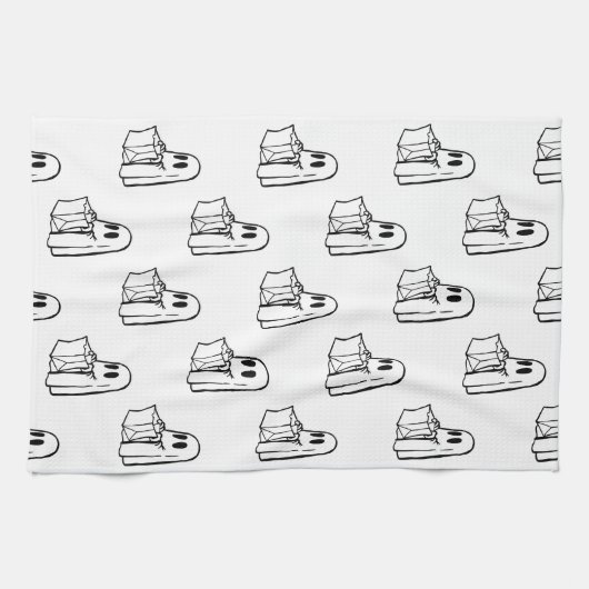 Halloween, Niedlich Ghost White, Trick oder Treat, Geschirrtuch (Horizontal)