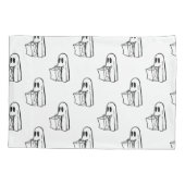 Halloween, Niedlich Ghost White, Trick oder Treat, Kissenbezug (Rückseite)