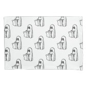 Halloween, Niedlich Ghost White, Trick oder Treat, Kissenbezug (Vorderseite)