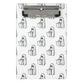 Halloween, Niedlich Ghost White, Trick oder Treat, Mini Klemmbrett (Vorderseite)