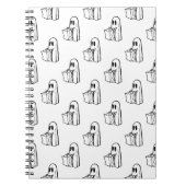 Halloween, Niedlich Ghost White, Trick oder Treat, Notizblock (Vorderseite)
