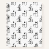 Halloween, Niedlich Ghost White, Trick oder Treat, Notizblock (Vorderseite)