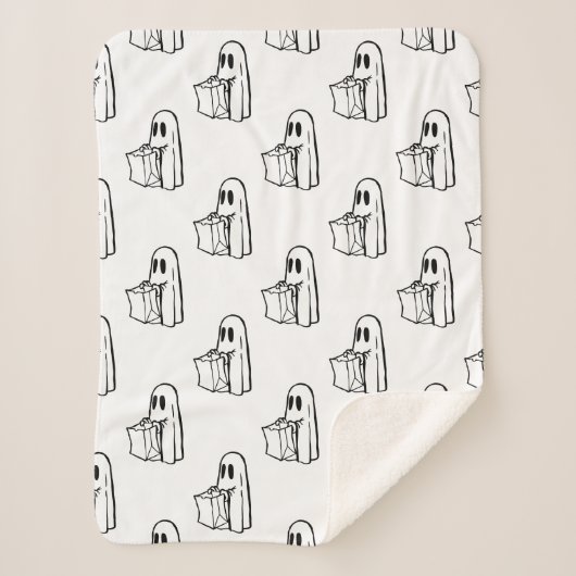 Halloween, Niedlich Ghost White, Trick oder Treat, Sherpadecke (Vorderseite)