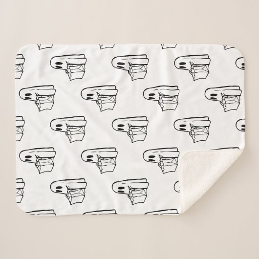 Halloween, Niedlich Ghost White, Trick oder Treat, Sherpadecke (Vorderseite (Horizontal))