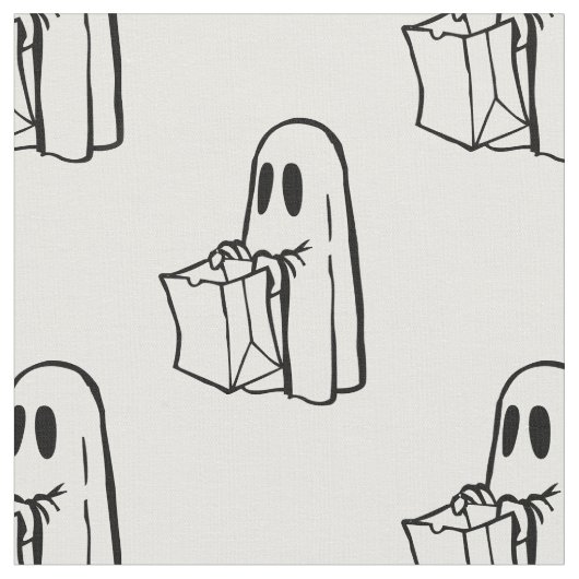 Halloween, Niedlich Ghost White, Trick oder Treat, Stoff (Nahaufnahme)