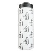 Halloween, Niedlich Ghost White, Trick oder Treat, Thermosbecher (Vorderseite)