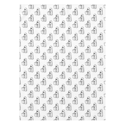 Halloween, Niedlich Ghost White, Trick oder Treat, Tischdecke (Vorderseite)