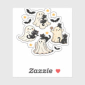 Halloween Niedlich Ghosts Fledermäuse Black Cats O Aufkleber (Blatt)