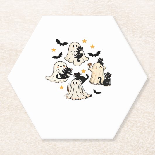 Halloween Niedlich Ghosts Fledermäuse Black Cats O Untersetzer (Vorderseite)
