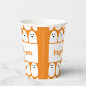 Halloween Niedlich Ghosts Orange Party Pappbecher (Rechts)