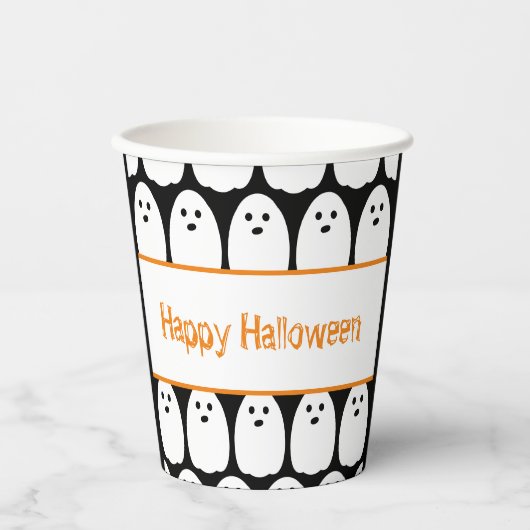 Halloween Niedlich Ghosts Pappbecher (Vorderseite)
