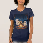 Halloween Niedlich Ghosts Röstmarshmallows T-Shirt (Vorderseite)