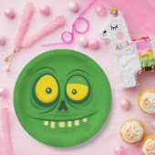 Halloween-Niedlich-Grüne-Monsterfoto Pappteller (Party)