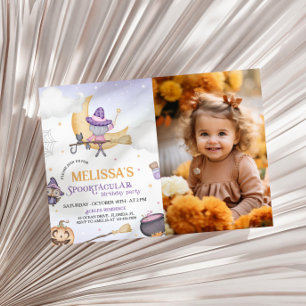 Halloween Niedlich Hexe Geburtstag Spooktacular Pa Einladung