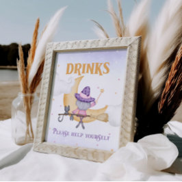 Halloween Niedlich Hexe Geburtstagsgetränke Bar Si Poster