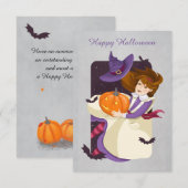 Halloween Niedlich Hexe mit Pumpkin (Vorne/Hinten)