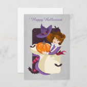 Halloween Niedlich Hexe mit Pumpkin (Vorne/Hinten)