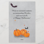 Halloween Niedlich Hexe mit Pumpkin Briefpapier (Rückseite)