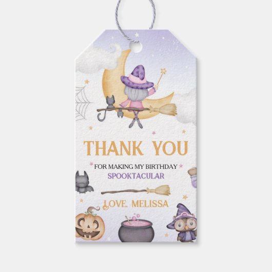 Halloween Niedlich Hexengeburt Geschenkanhänger (Vorderseite)