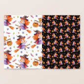 Halloween niedlich Hexenkarte Folienkarte (Innenseite)