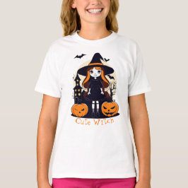 Halloween Niedlich Hexenkürbis Bats & Hexenhaus T-Shirt