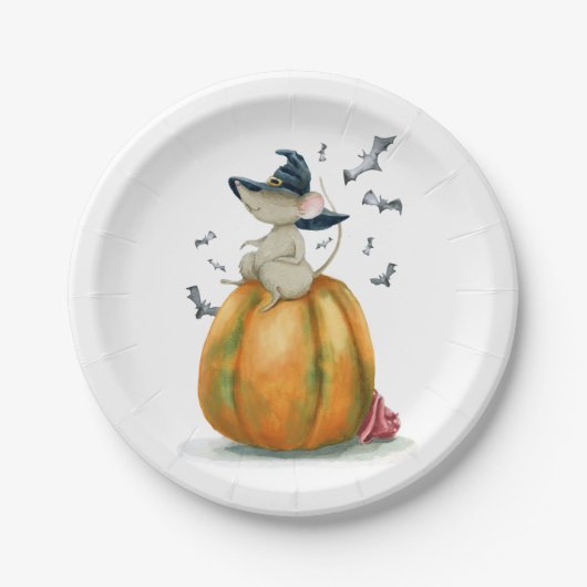 Halloween Niedlich Hexenmäuse Pappteller (Vorderseite)