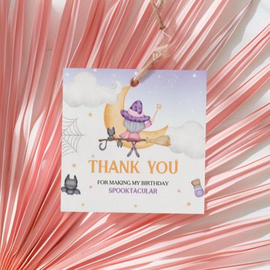 Halloween Niedlich Hexentag Party Square Geschenkanhänger