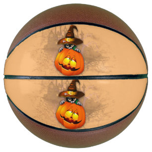Halloween Niedlich Kitty Hexe und Kürbisfreund Basketball