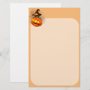 Halloween Niedlich Kitty Hexe und Kürbisfreund Briefpapier