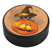 Halloween Niedlich Kitty Hexe und Kürbisfreund Eishockey Puck (3/4)