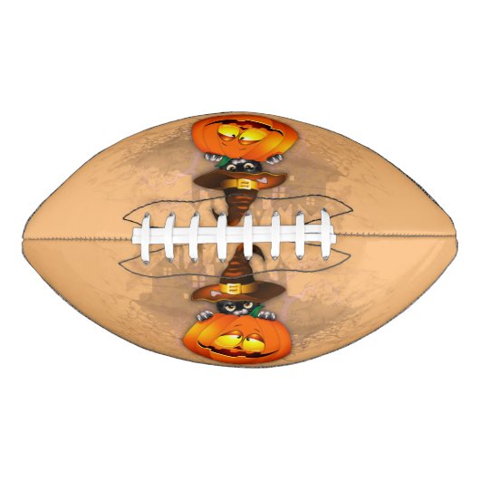 Halloween Niedlich Kitty Hexe und Kürbisfreund Football (Vorderseite)