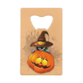 Halloween Niedlich Kitty Hexe und Kürbisfreund Geldbeutel Flaschenöffner (Rückseite)